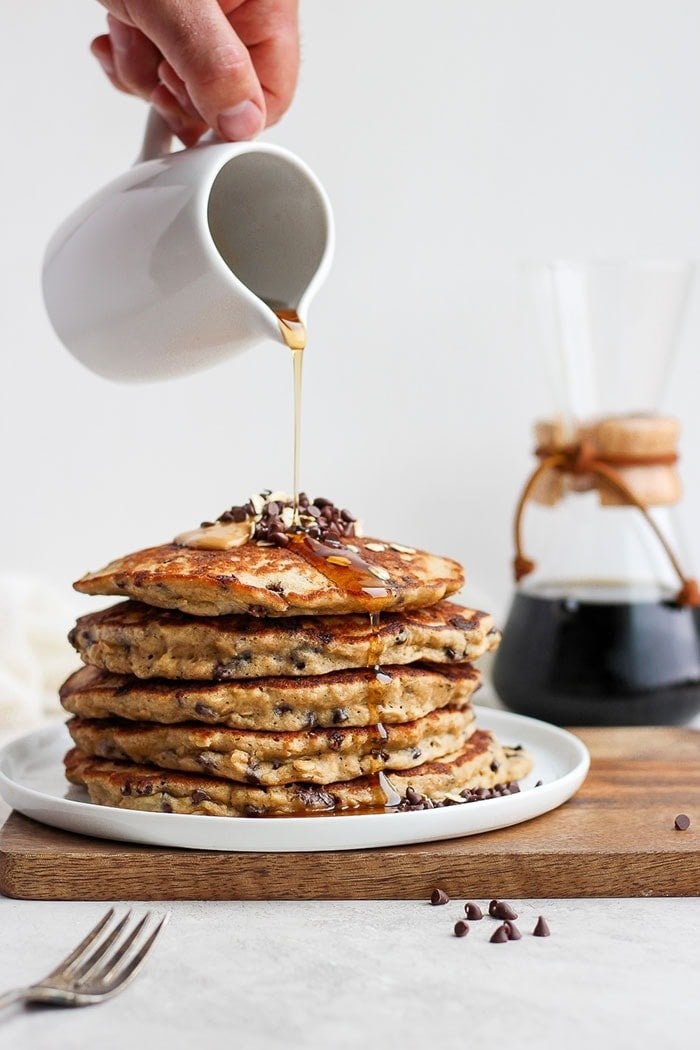 healthy chocolate chip pancakes