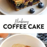 Blueberry breakfast cake with blueberries and honey.