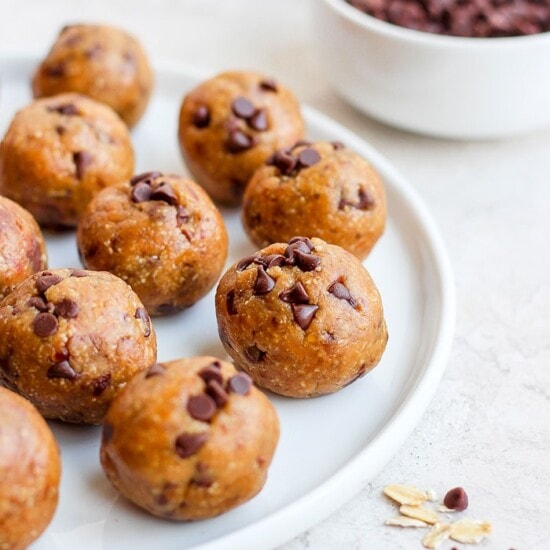 cookie dough bites on plate
