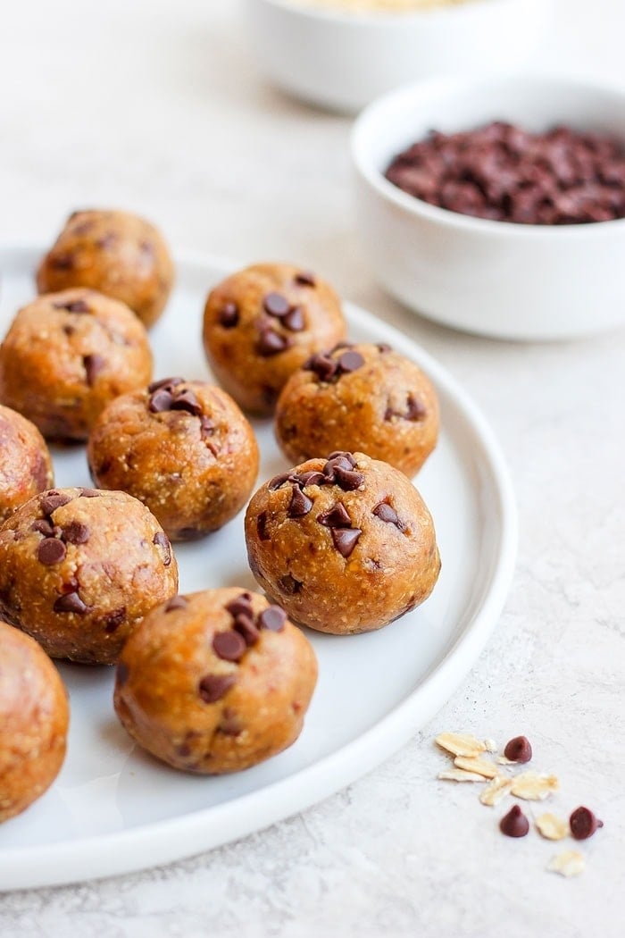 cookie dough bites on plate