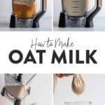 Oat milk recipe using a blender.
