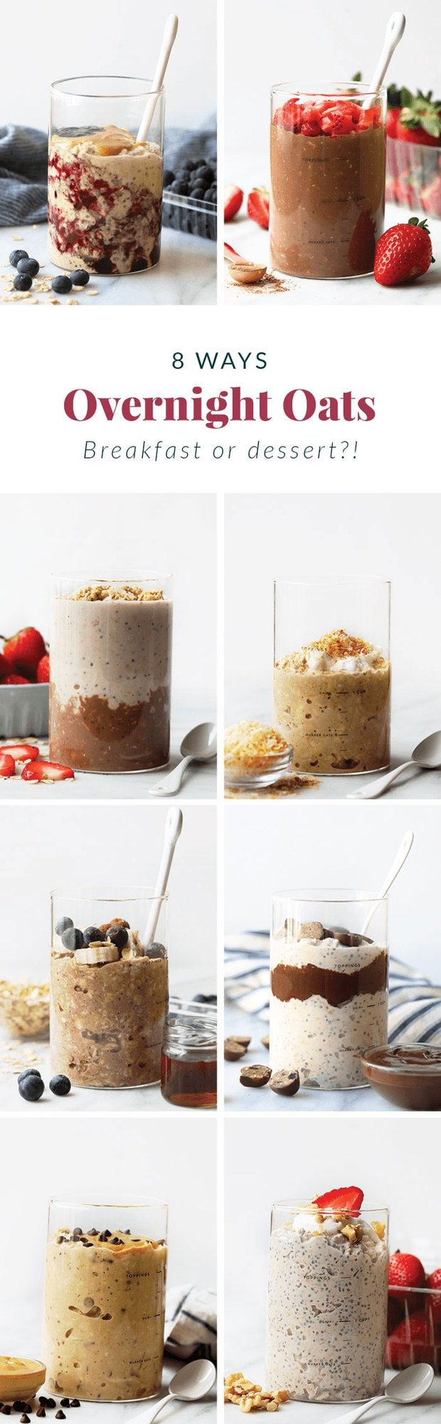 Healthy Overnight Oats 8 Flavors Fit Foodie Finds