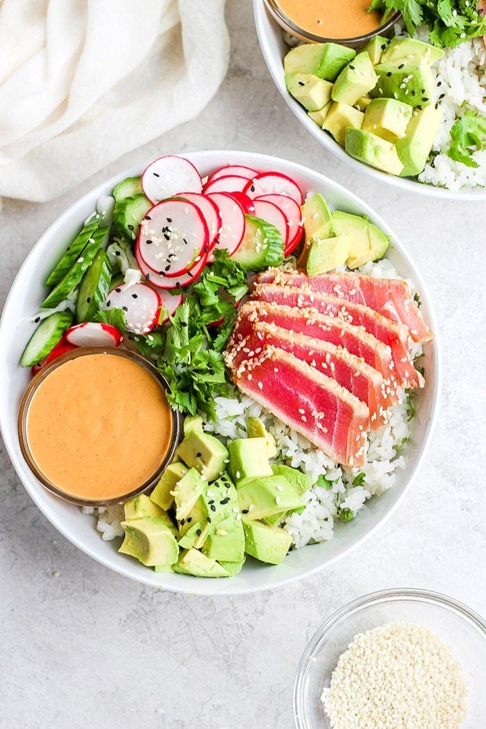 Seared Steak Poke Bowl - Nicky's Kitchen Sanctuary