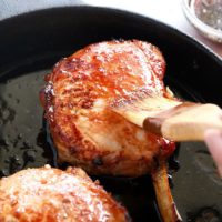 pork chops on cast iron skillet