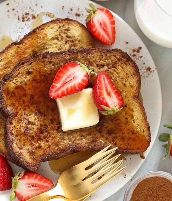 sheet pan french toast on a plate