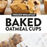 Make ahead breakfast recipe for baked oatmeal cups in a plastic bag.
