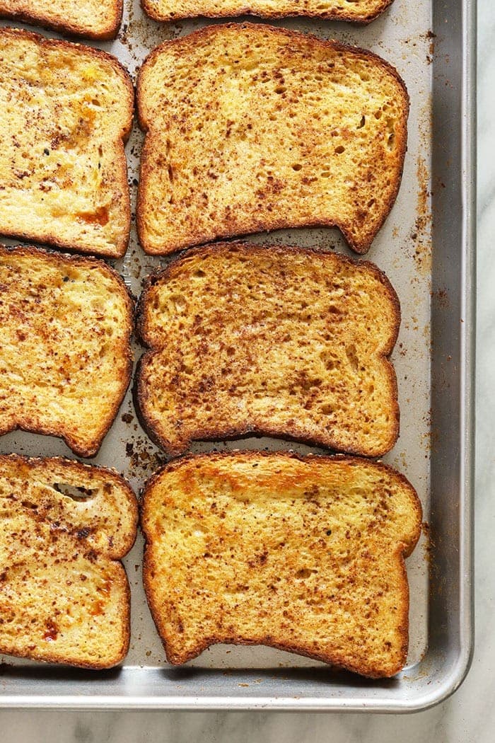 french toast on a baking sheet