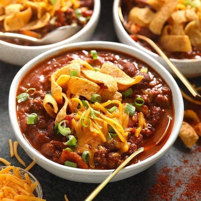 The World S Best Chili Recipe 5 Star Beef Chili Fit Foodie Finds