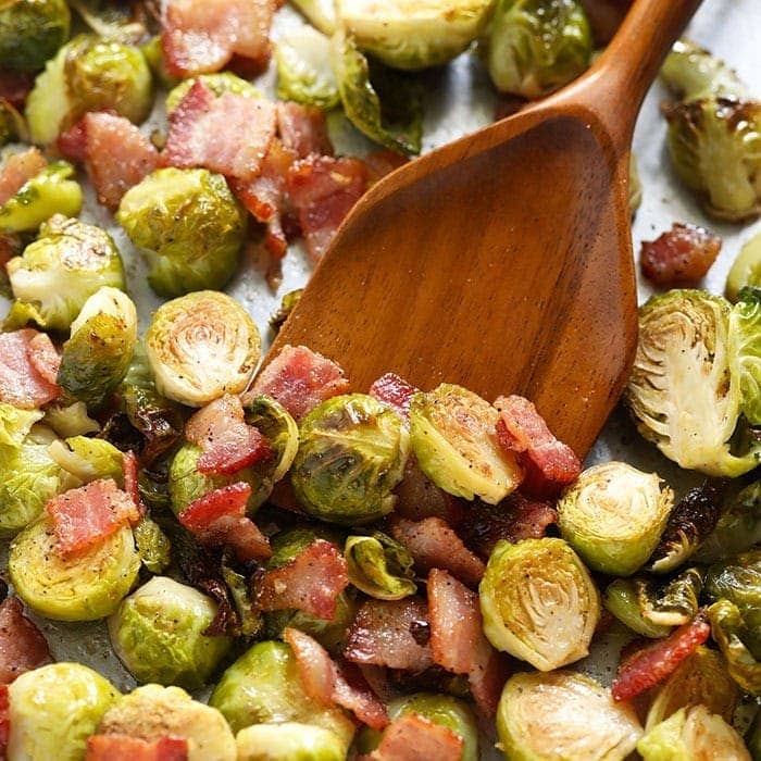 Roasted Brussels Sprouts with Bacon – Fit Foodie Finds