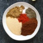 chili spices on plate