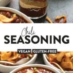 Homemade chili seasoning suitable for vegans and gluten-free individuals.