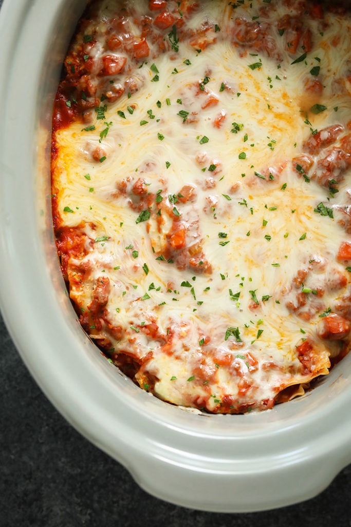 Amazing Crock Pot Lasagna (easy + flavorful) - Fit Foodie Finds