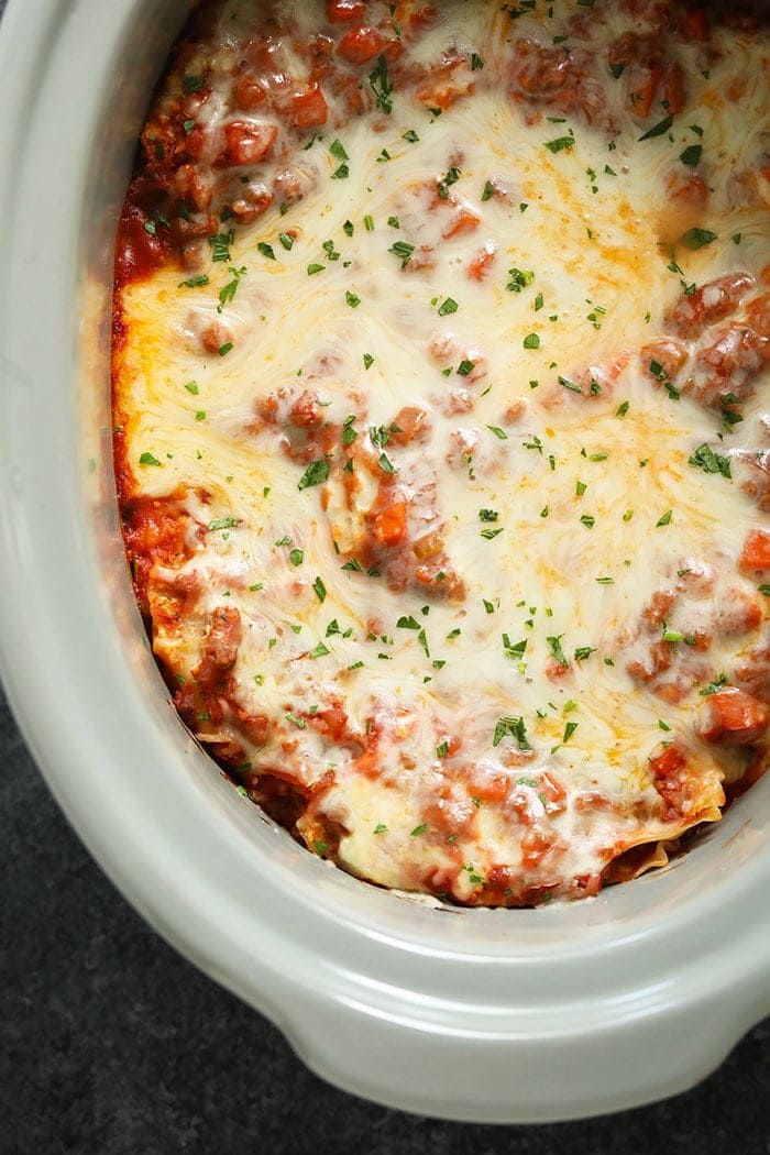 Amazing Crock Pot Lasagna (easy + flavorful) Fit Foodie Finds