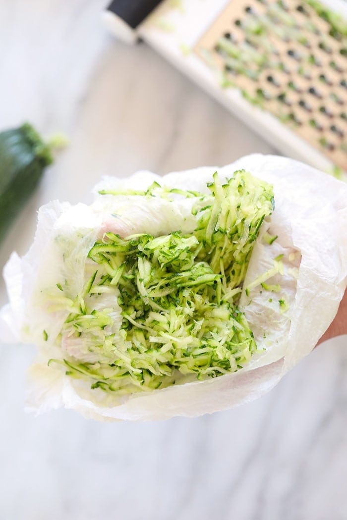 how to remove the moisture from shredded zucchini