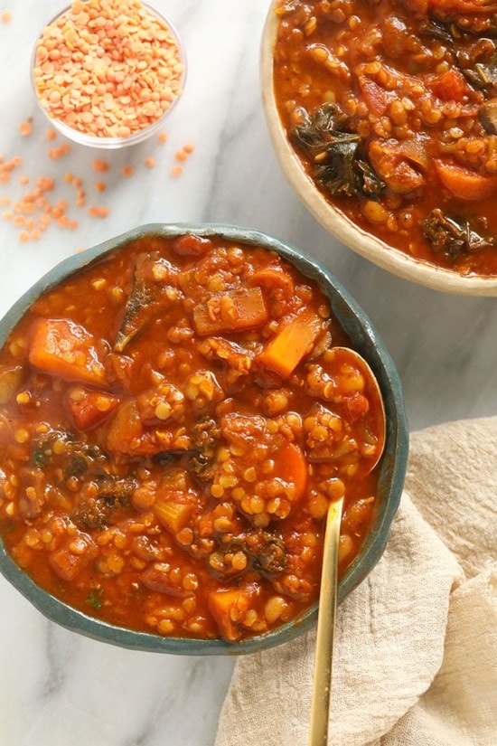 Sweet Potato Lentil Stew (Healthy + Easy!) - Fit Foodie Finds