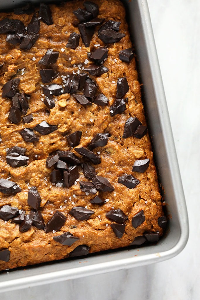 Pumpkin Oatmeal Cookie Bars (healthy dessert!) - Fit Foodie Finds