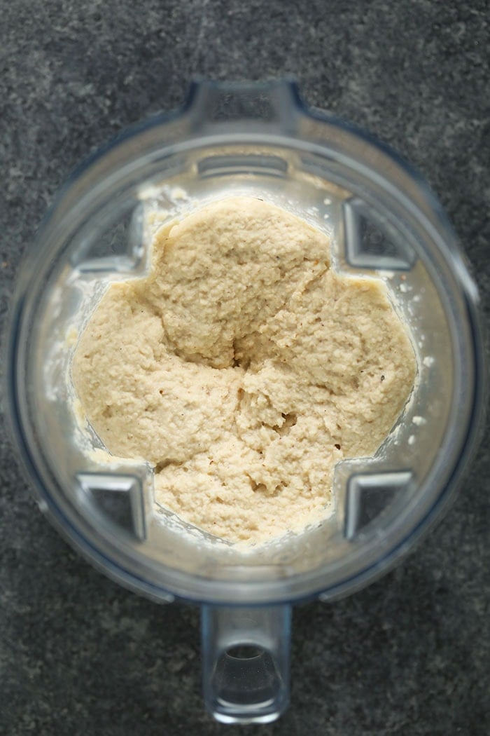 Blended cauliflower mash in a vitamix