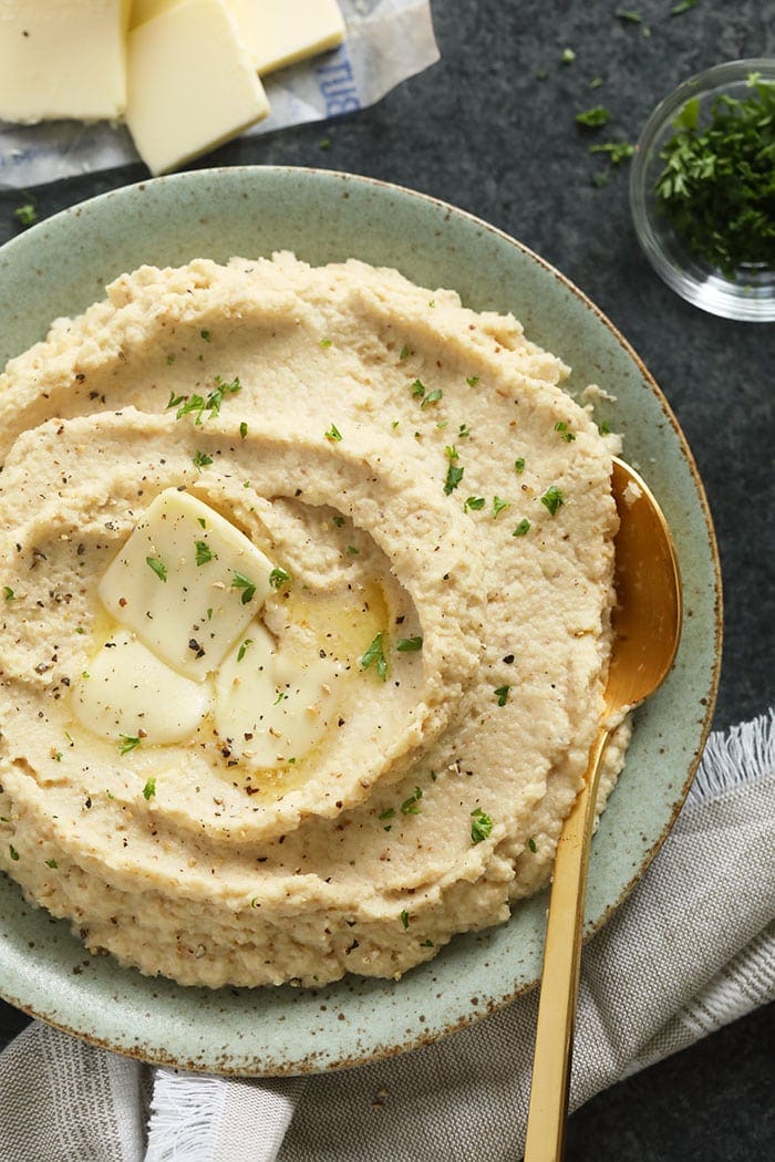 Cauliflower Mashed Potatoes Mashed Cauliflower Fit Foodie Finds