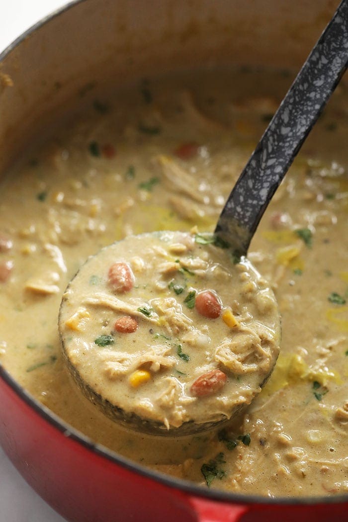 White Bean Chicken Chili (one pot!) - Fit Foodie Finds