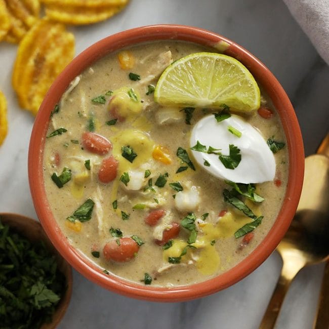 White Bean Chicken Chili (one pot!) - Fit Foodie Finds