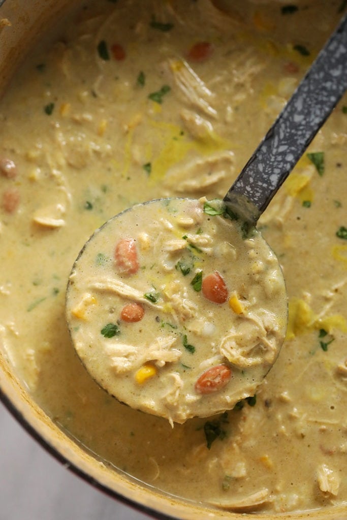 White Bean Chicken Chili (one pot!) - Fit Foodie Finds
