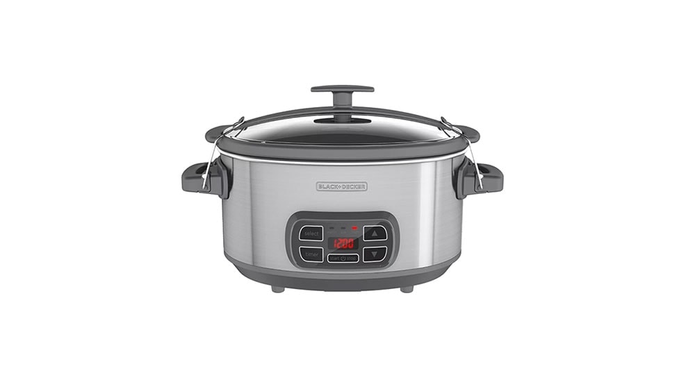 a healthy slow cooker on a white background