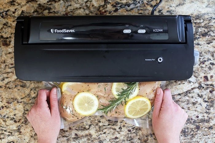 Taking air out of a sous vide bag