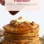 Sweet potato pancakes made with 100% whole grains.