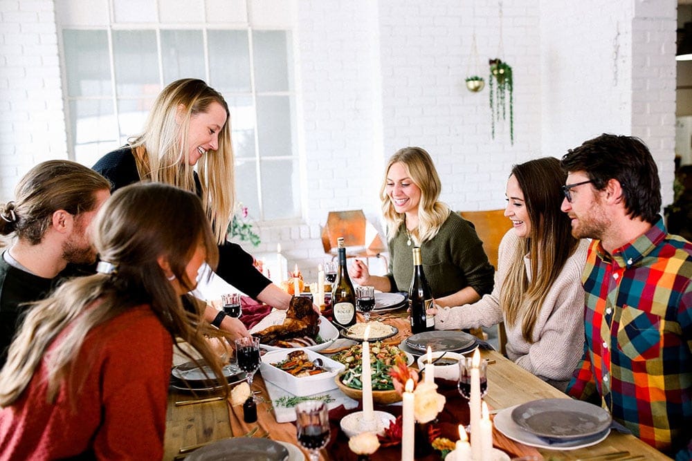 Friendsgiving table spread