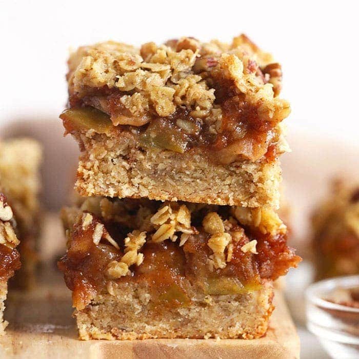apple pie bars stacked