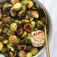 roasted brussels sprouts in bowl