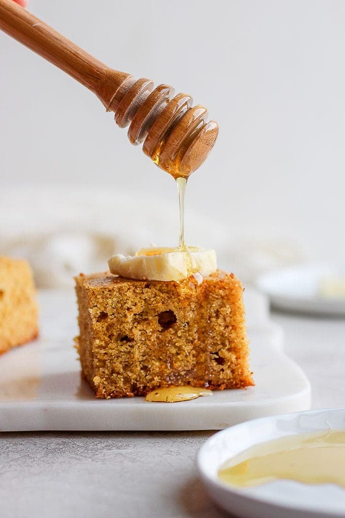 cornbread with honey and butter