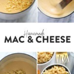 A series of photos showcasing a delicious mac and cheese recipe.