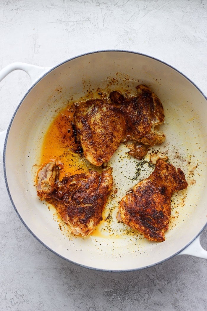 sautéed Moroccan chicken thighs