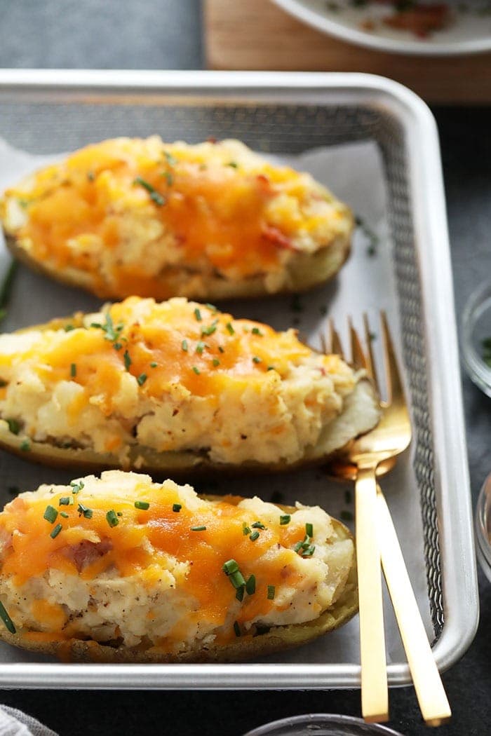 twice baked potatoes ready to be served