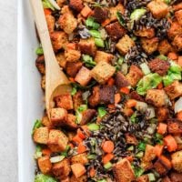 cornbread dressing in a bowl