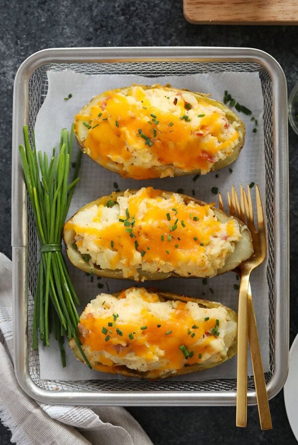 twice baked potatoes ready to be served