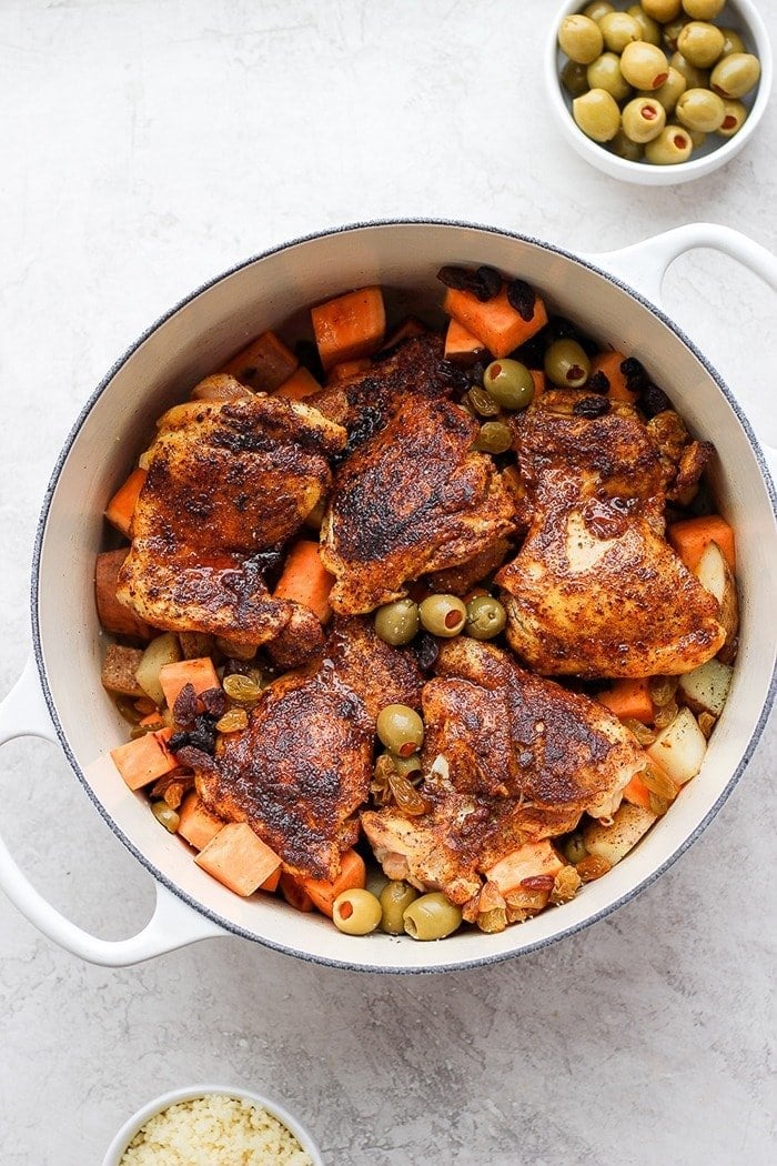 One-Pot Moroccan Chicken Thighs - Fit Foodie Finds