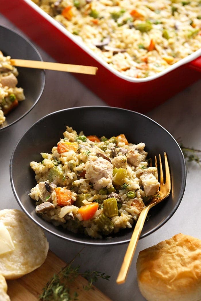 pot pie casserole in bowl