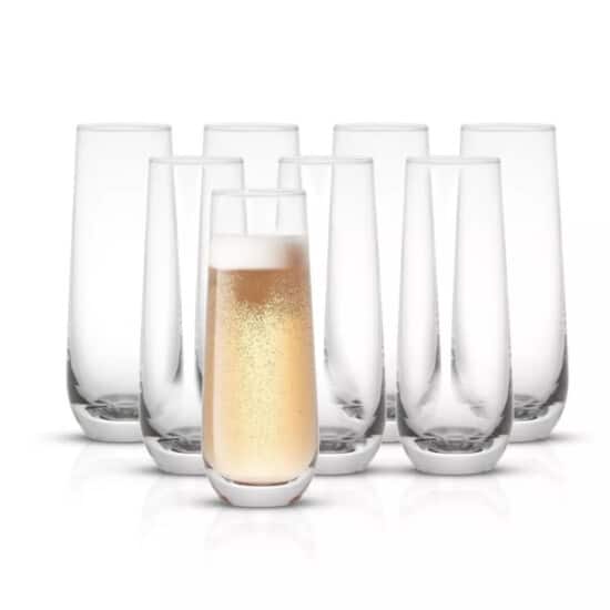 champagne flutes on clear background.