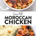 Moroccan chicken cooked in one pot.