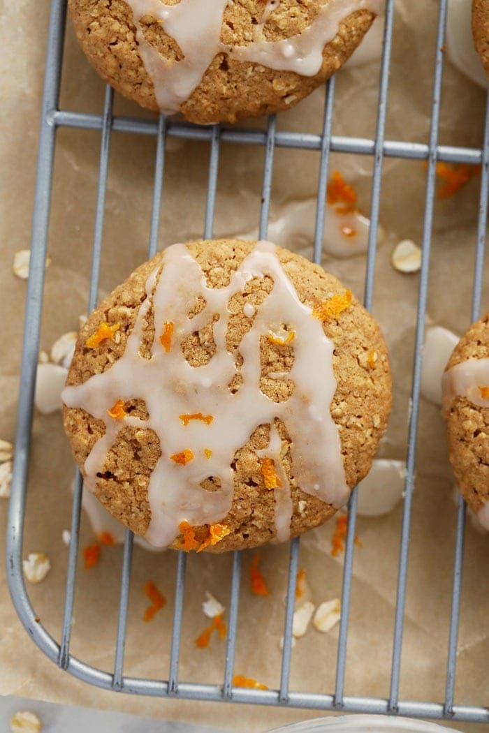 oatmeal cookie on drying rack