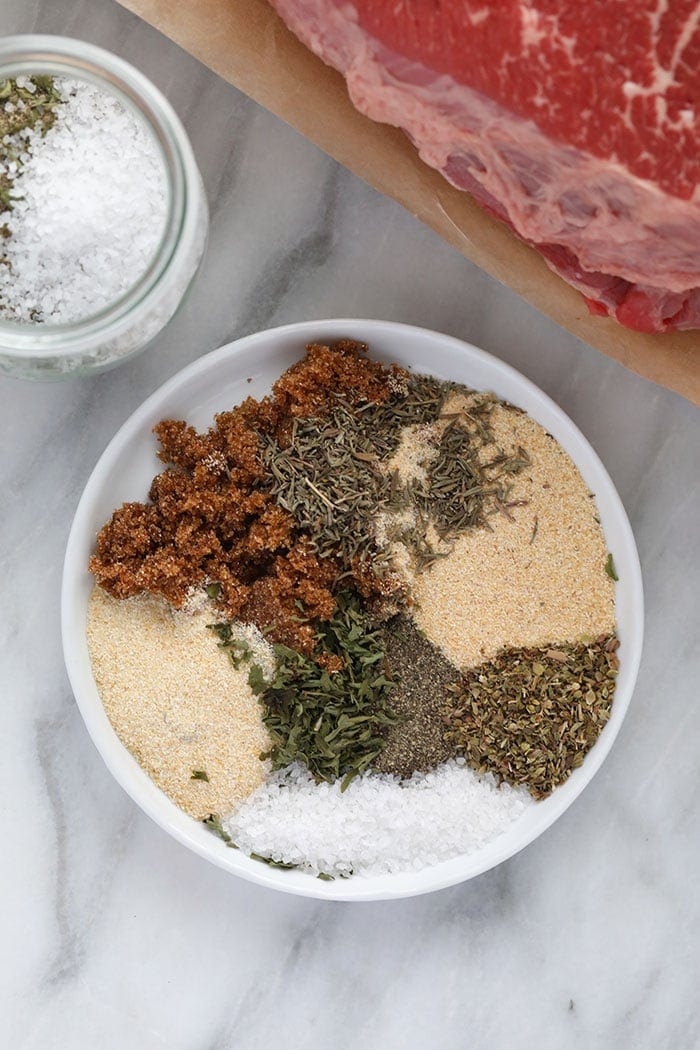 Pot roast spices on a plate