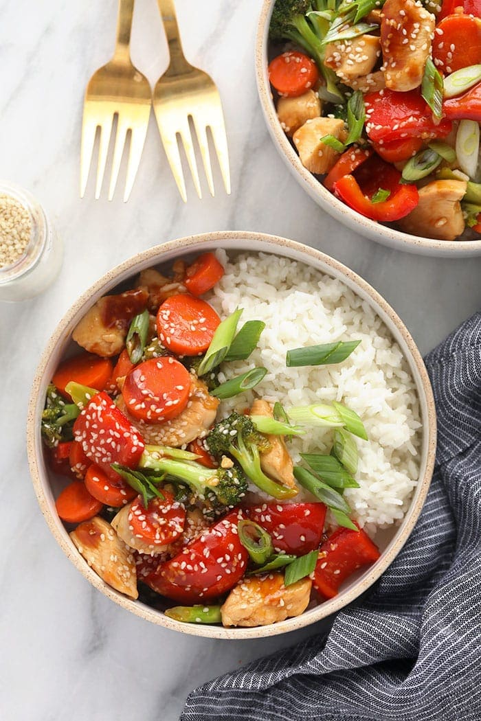 Air Fryer Teriyaki Chicken Bowl - Fork To Spoon