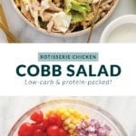 rotisserie chicken cobb salad in a bowl