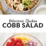 rotisserie chicken cobb salad in a bowl