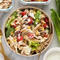Rotisserie Chicken Cobb Salad (great for meal prep!) - Fit Foodie Finds