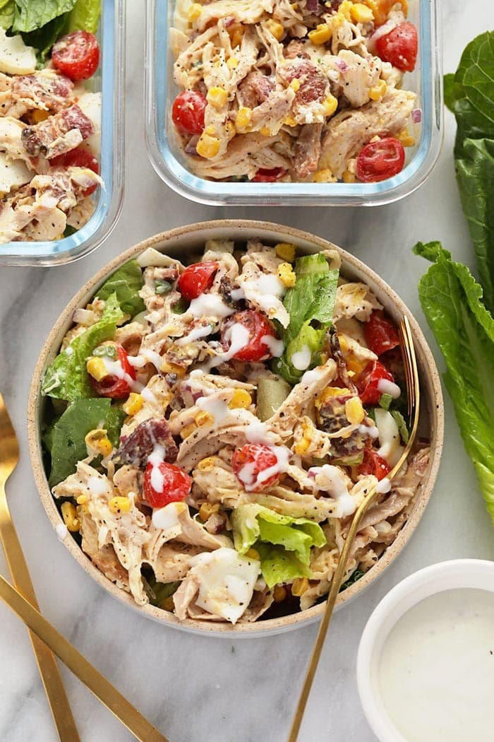 Rotisserie Chicken Cobb Salad great For Meal Prep Fit Foodie Finds