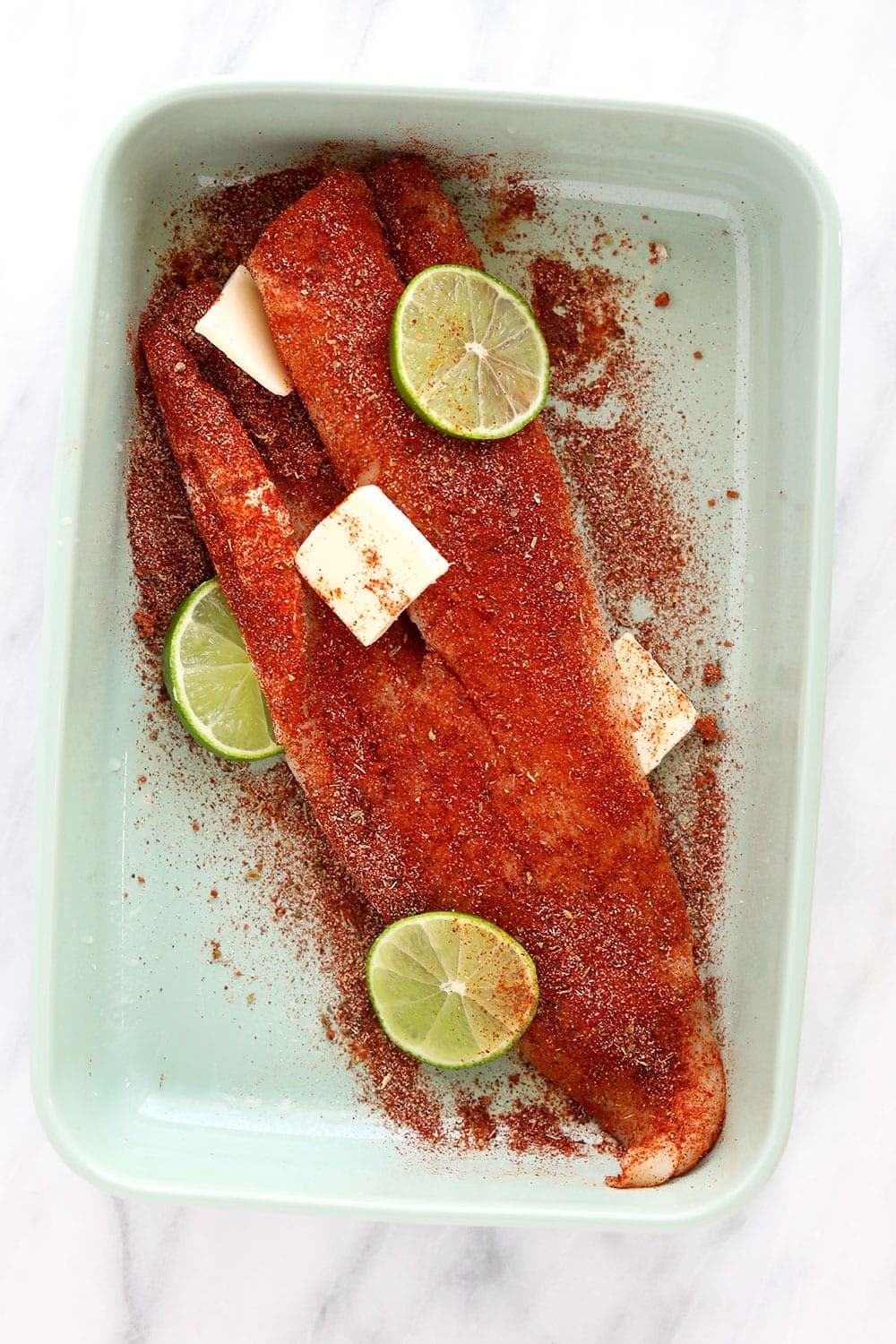 Cod fillet in a baking dish