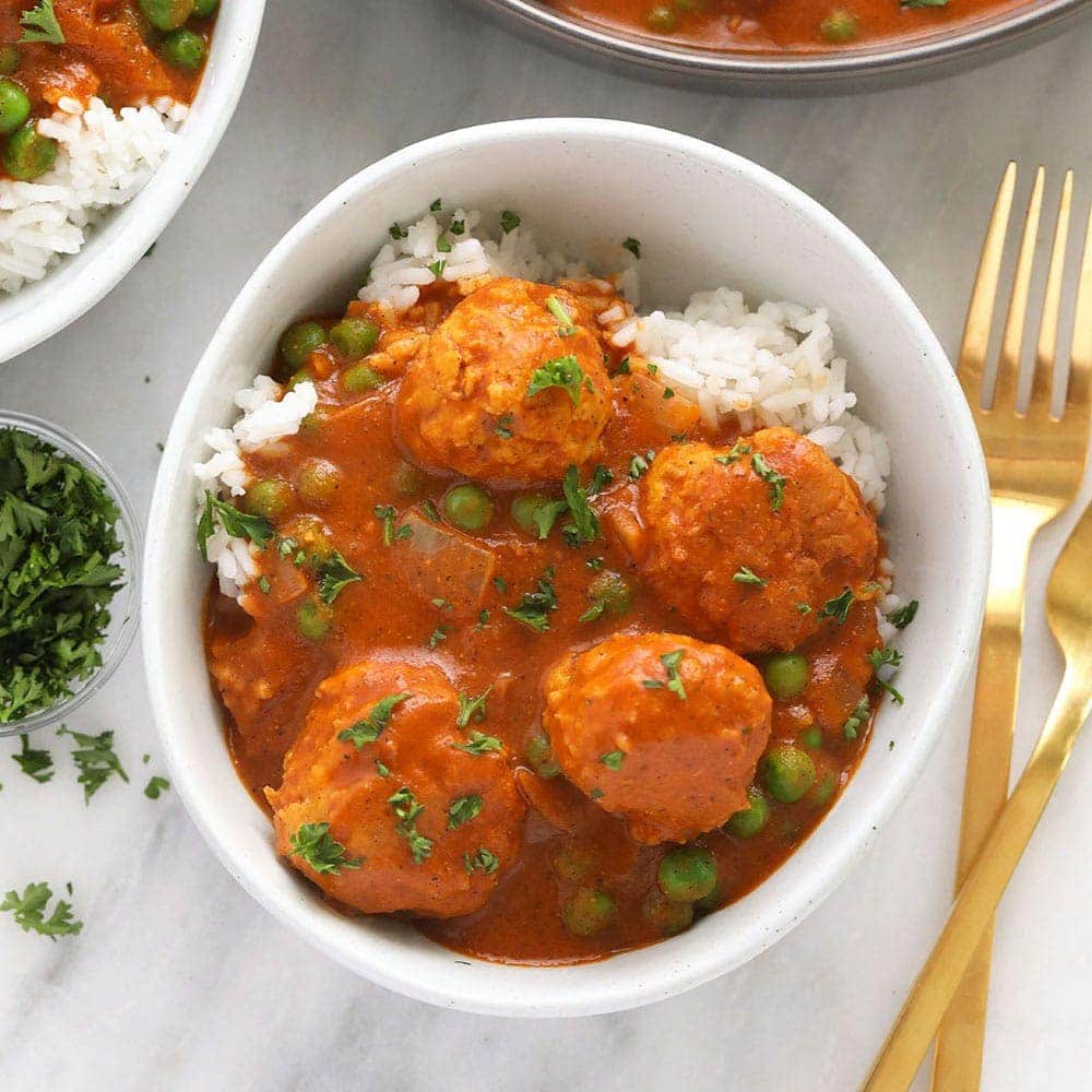 Tikka Masala Meatballs in a bowl